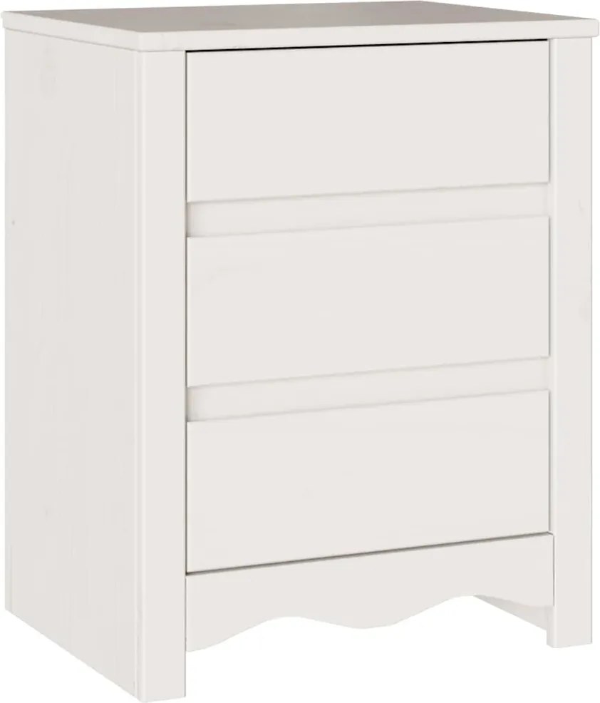 vidaXL Masă de cafea Drammen Alb 45 x 35 x 56 cm Lemn de pin masiv