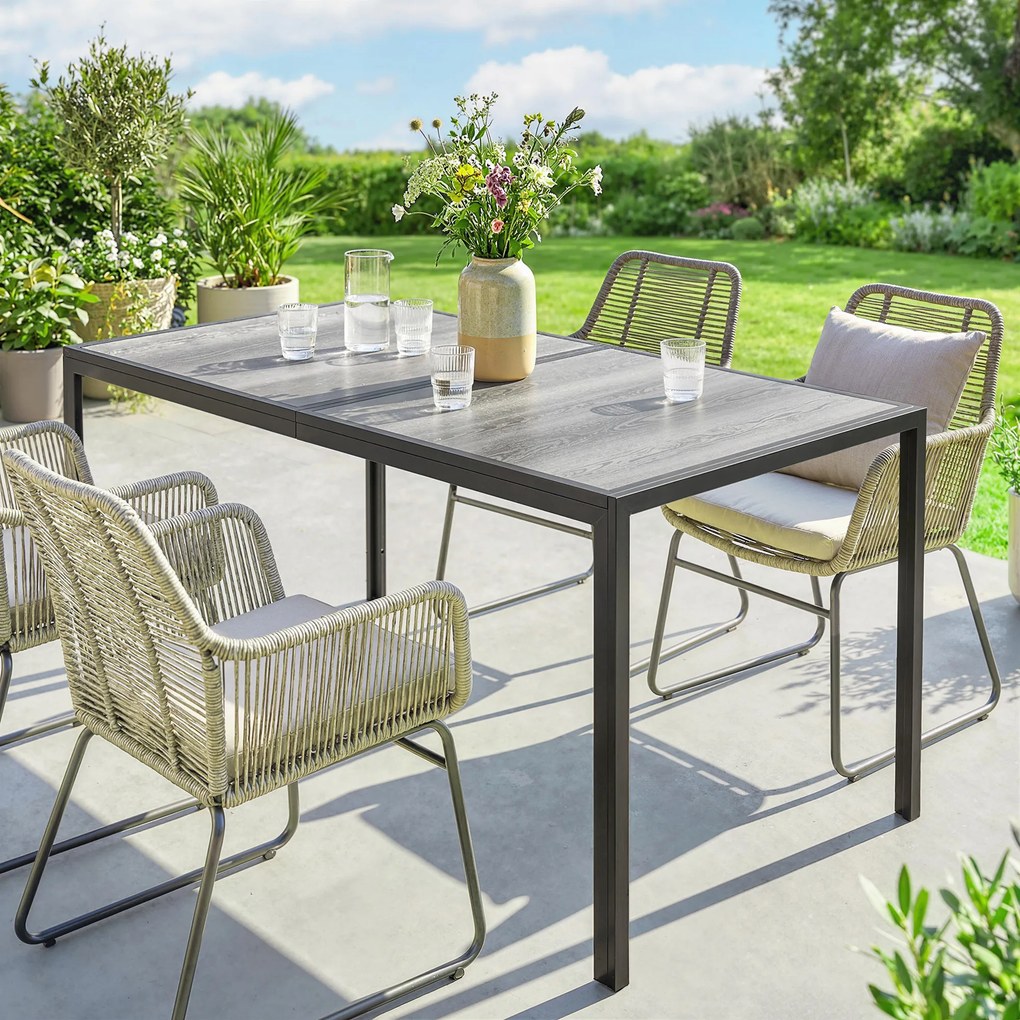 Outsunny Masă de grădină exterior pentru 6 persoane, balcon pentru terasă, pentru dining în aer liber | Aosom Romania