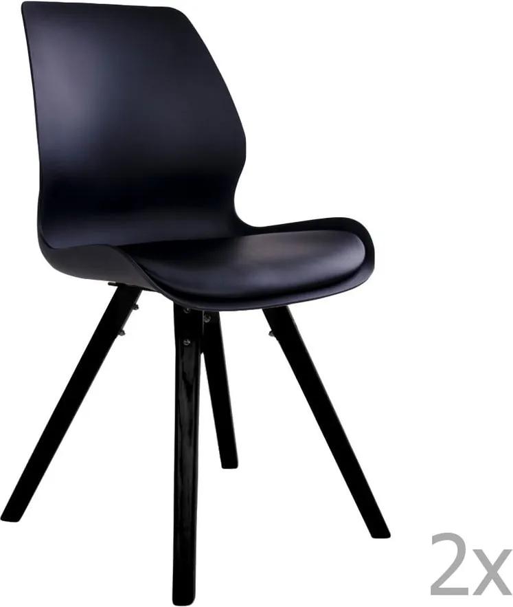 Set 2 scaune House Nordic Rana, negru