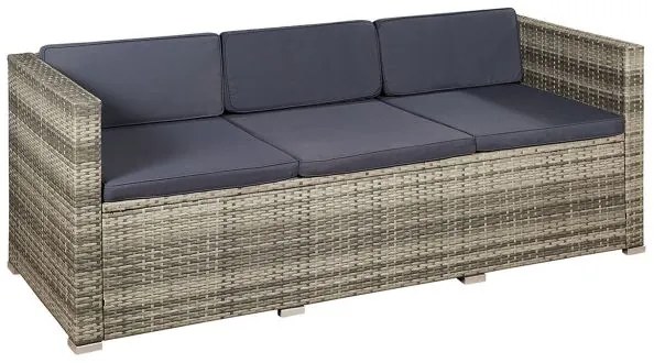 Jusky Set ratan de gradina Punta Cana L - perne gri/antracit