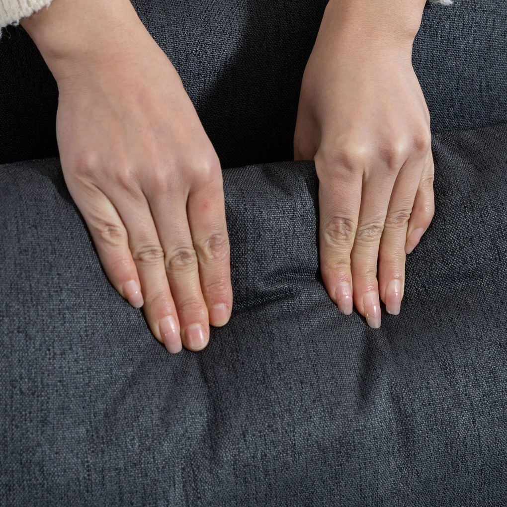 HOMCOM Fotoliu de dormit 2-în-1 Canapea-pat pliabil cu textură de in, Pat pentru oaspeți tapițat Scaun pliant, Gri închis | Aosom Romania