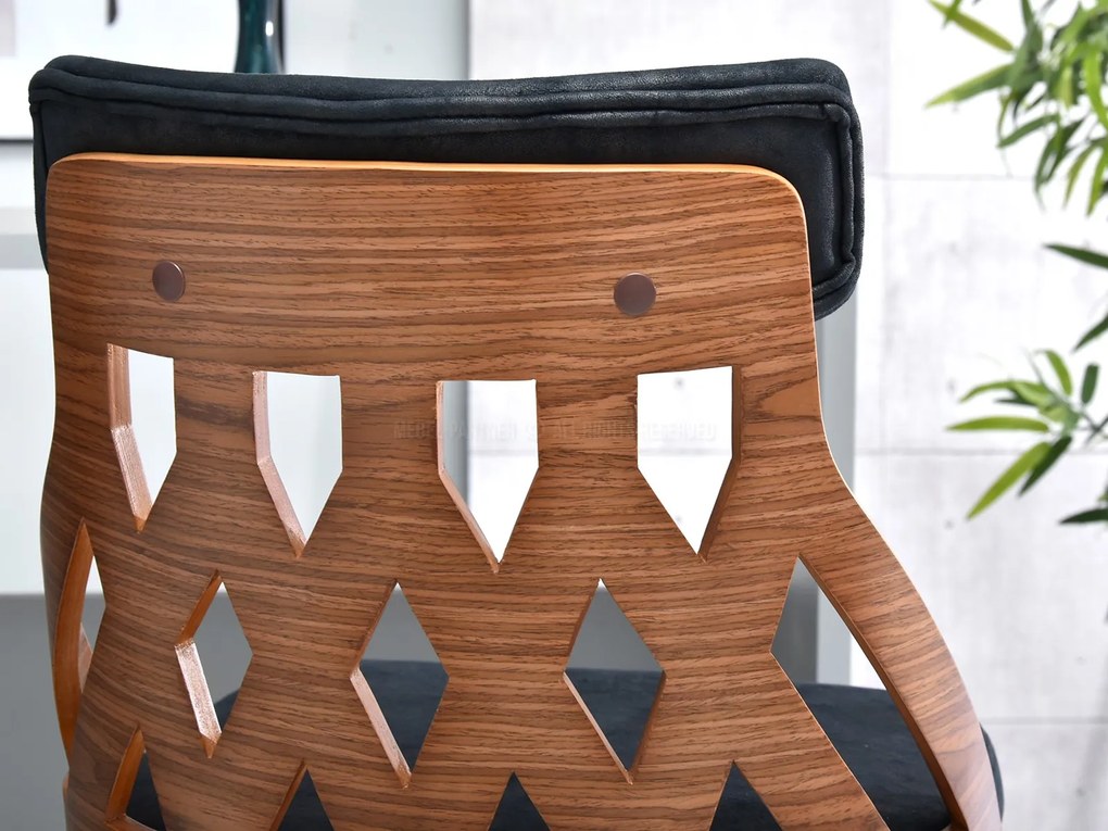 Scaun Henriette (nuc închis + negru). Promo -18%. 1110615