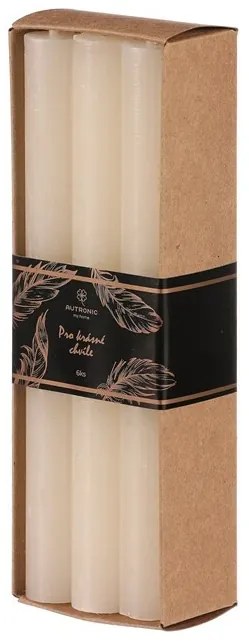 Set de lumânări conice, bej, 6 bucăți, parafină