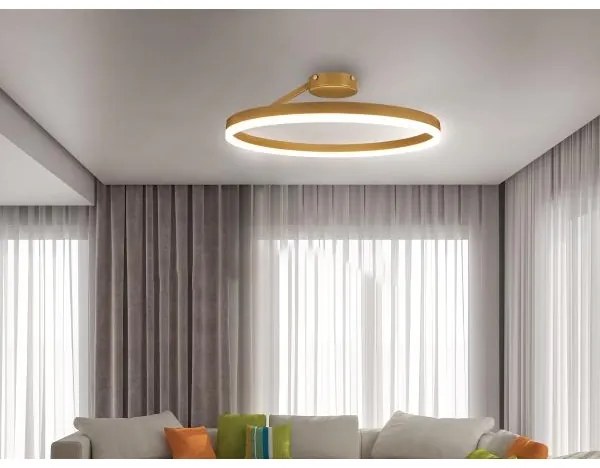 Lustră LED dimabilă aplicată LED/40W/230V 3000-6500K auriu + telecomandă