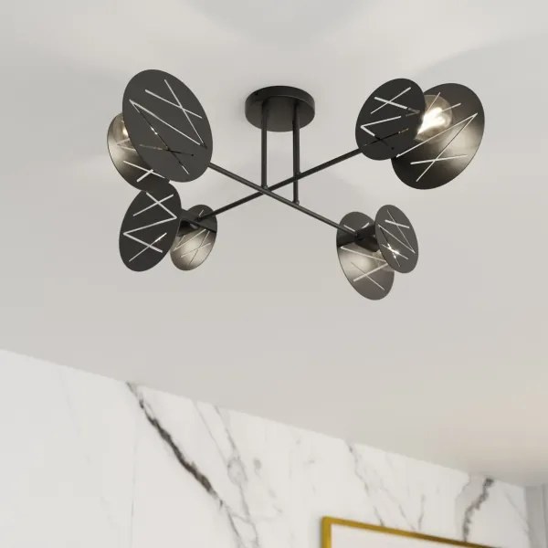 Lustră pe tijă FRICK 4xE27/15W/230V negru