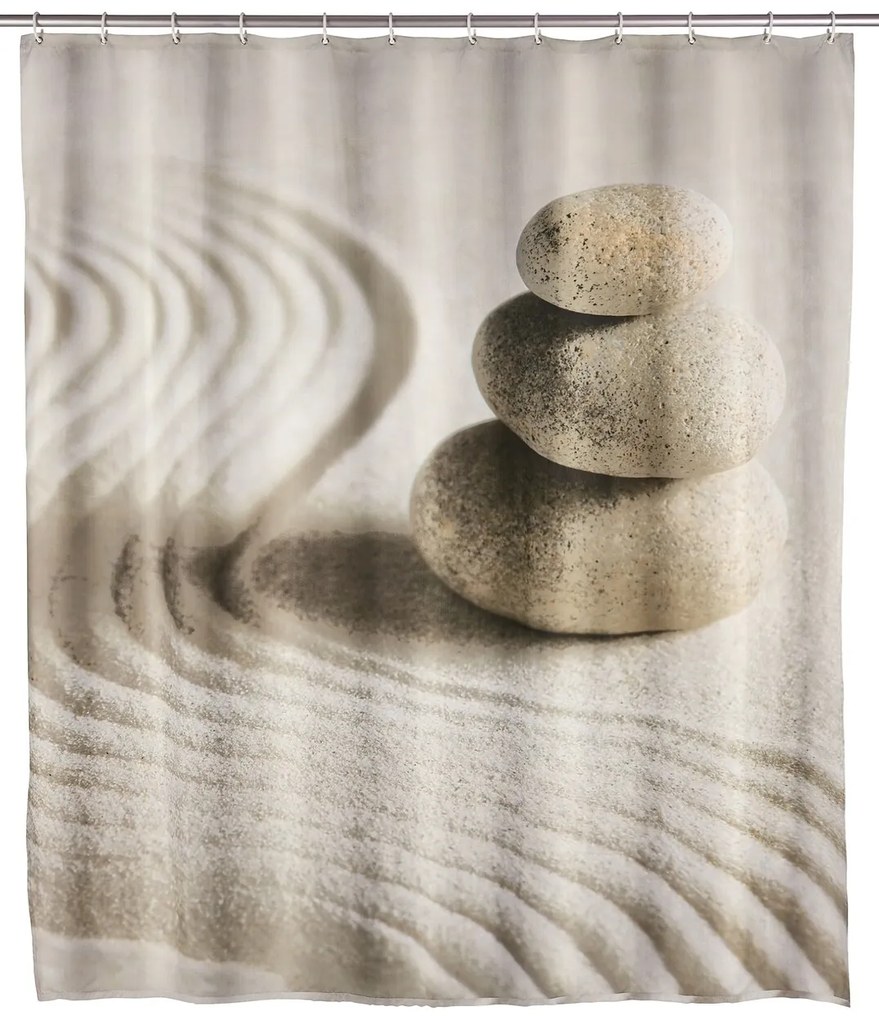 Perdea de dus, Wenko, Sand and Stone, 180 x 200 cm, poliester, bej