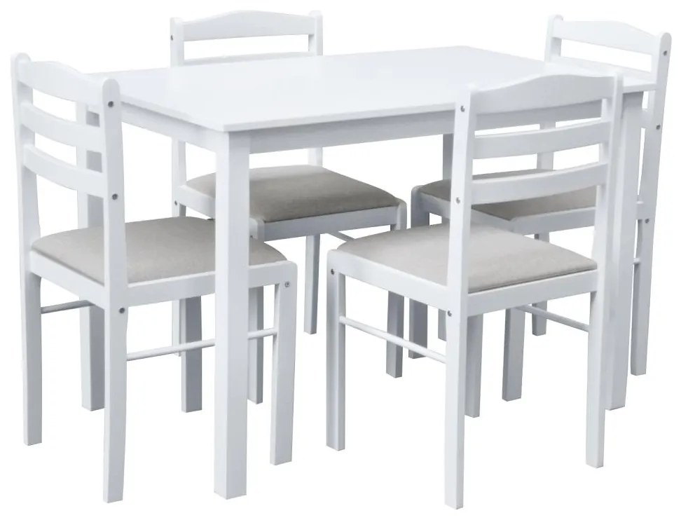 Set mobilier sufragerie Sesiones (alb + bej gri) (pentru 4 persoane). 1116505