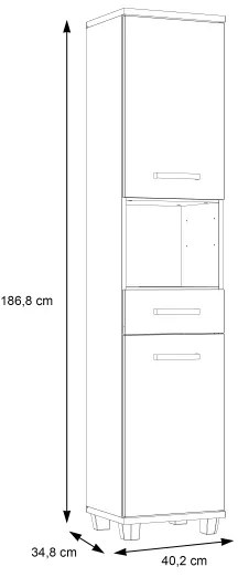 Dulap de baie VENOM alb/stejar Sonoma