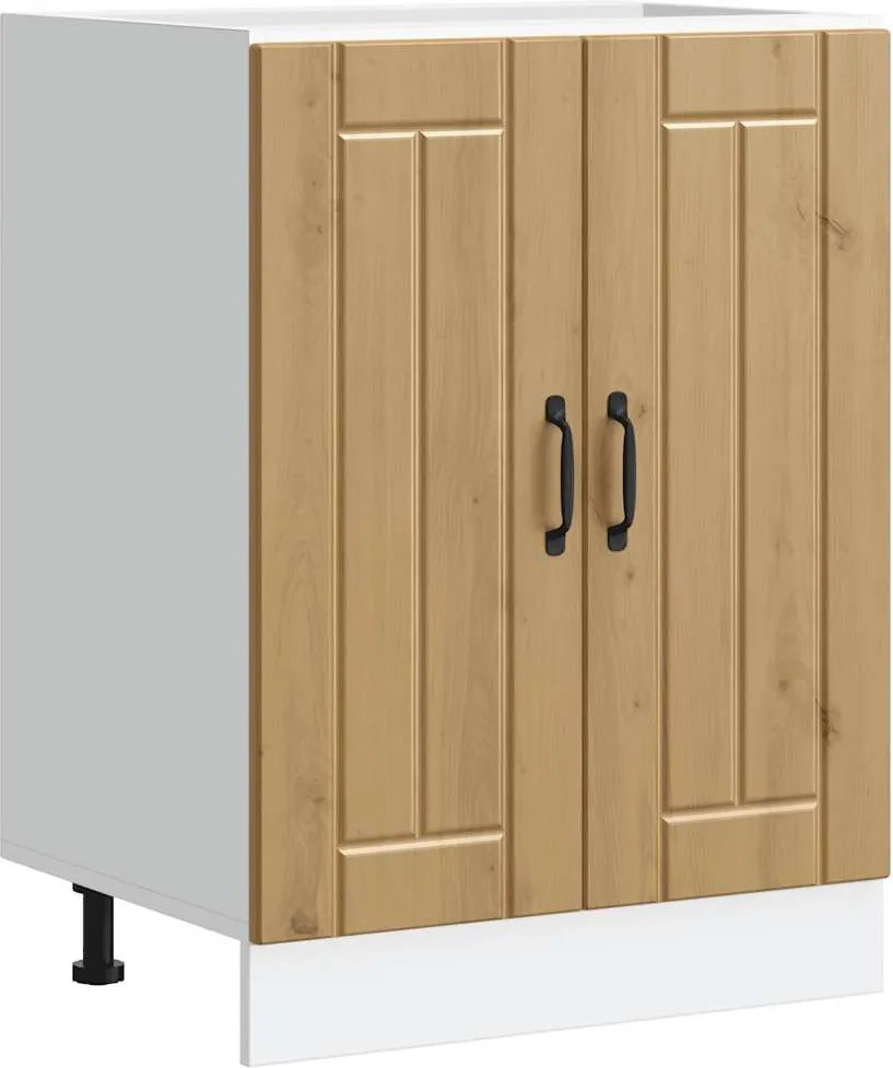 vidaXL Dulap de bază pentru chiuvetă „Lucca” lemn de stejar artizanal