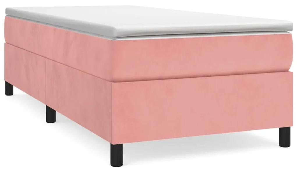 3121089 vidaXL Cadru de pat, roz, 80x200 cm, catifea