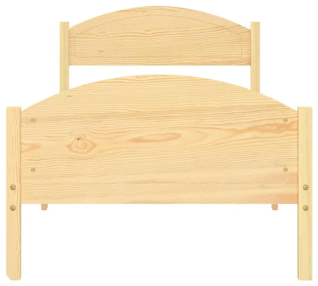 Cadru de pat, 90 x 200 cm, lemn masiv de pin Maro, 90 x 200 cm