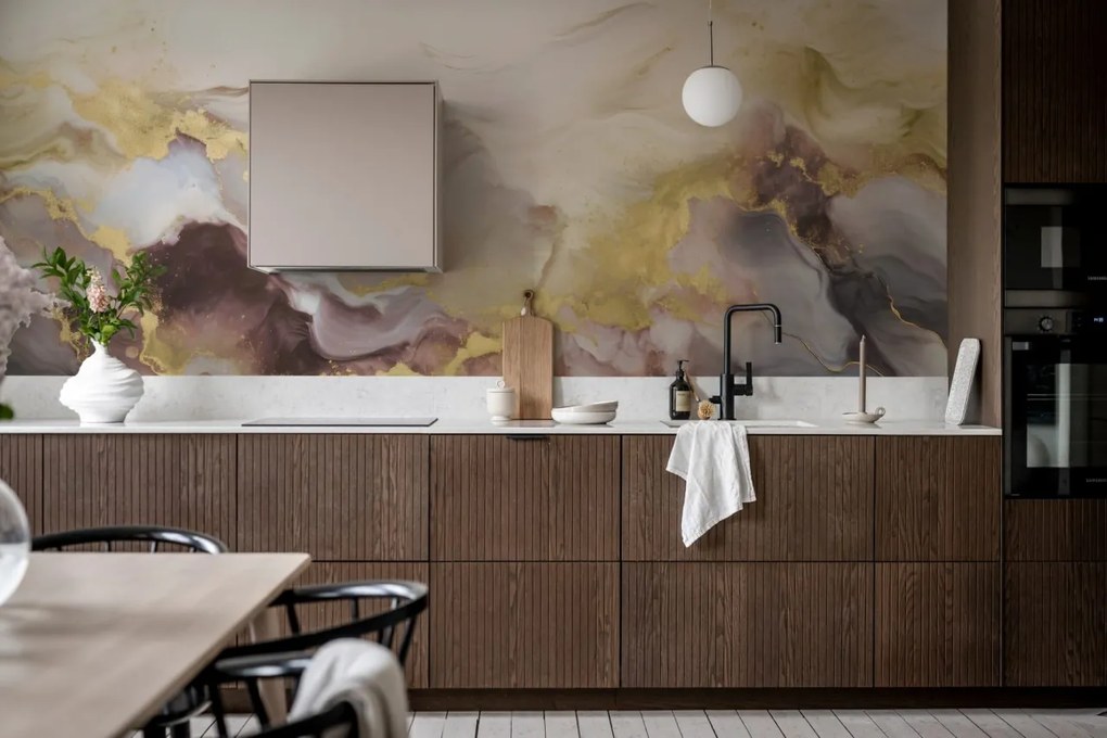 Fototapet, Gold Stream, Lilac, Rebel Walls