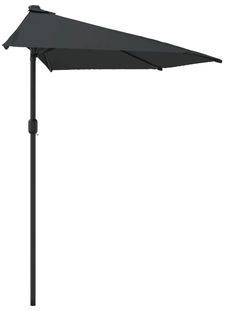 Umbrela de soare de balcon, tija aluminiu, antracit, 300x150 cm antracit inchis
