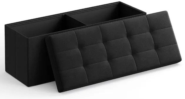 Taburet cu spatiu depozitare OTTOMAN 110x38 cm, negru
