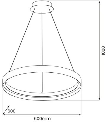 Lustră LED pe cablu ORBITA LED/52W/230V alb/negru