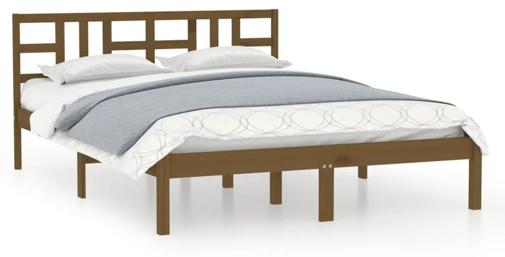 3105403 vidaXL Cadru de pat, maro miere, 120x200 cm, lemn masiv