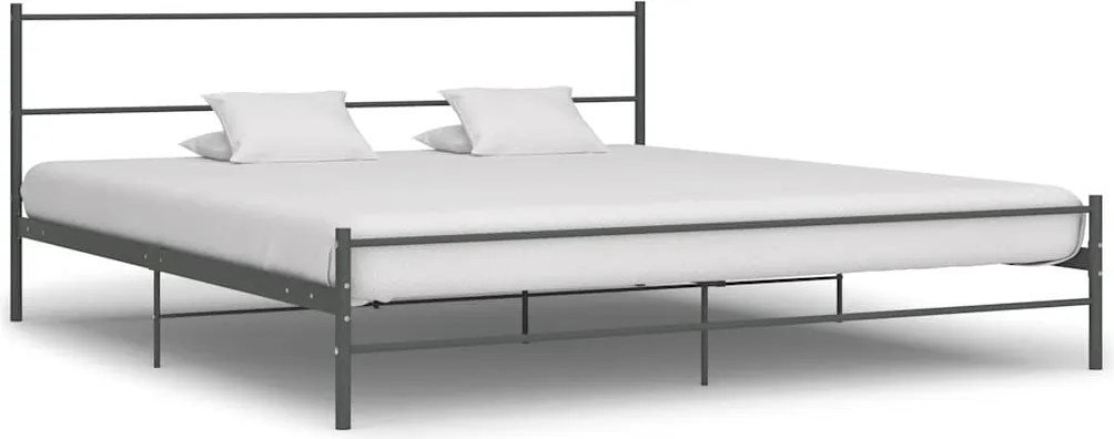vidaXL Cadru de pat, gri, 180 x 200 cm, metal