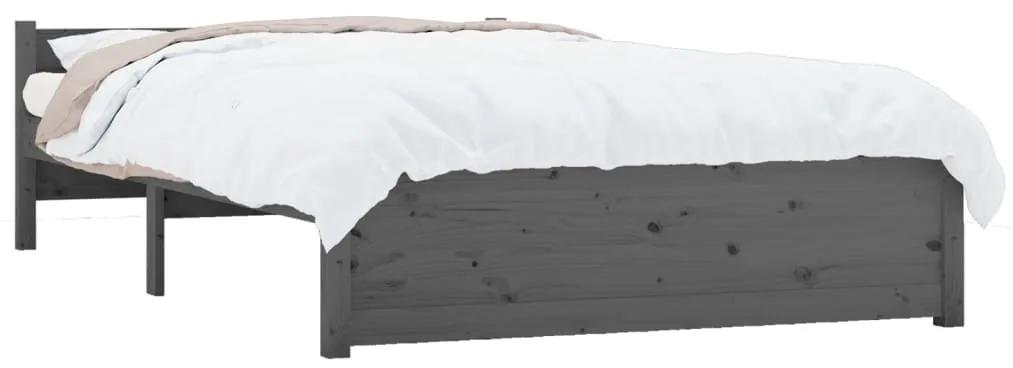 Cadru de pat, gri, 120x200 cm, lemn masiv Gri, 120 x 200 cm
