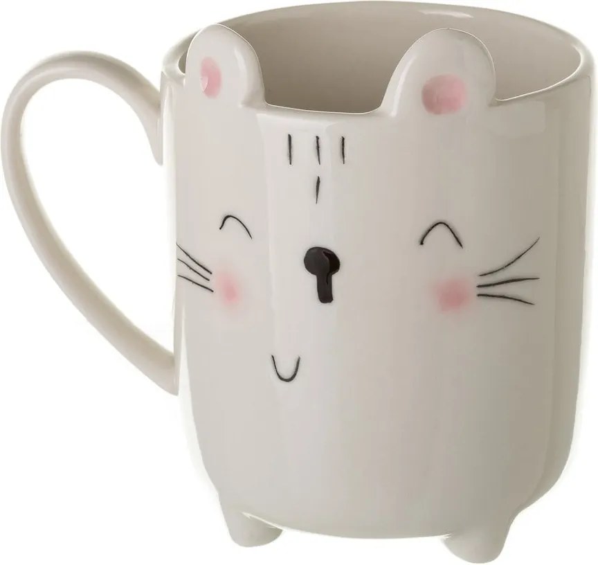 Cană din porțelan Unimasa Kitty, 300 ml, alb