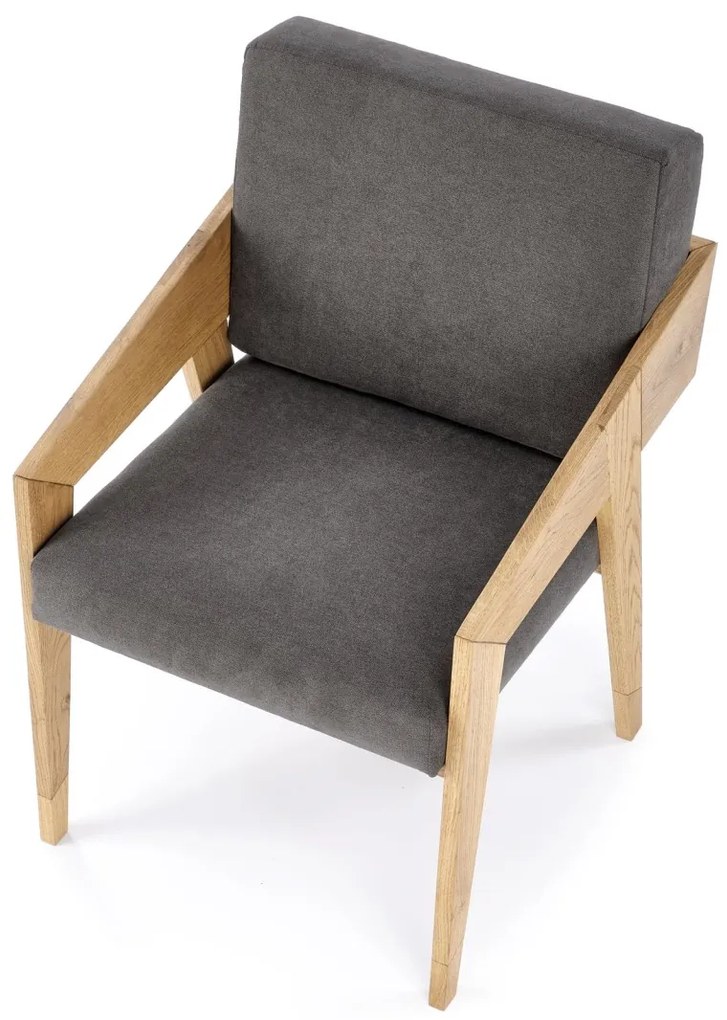 Fotoliu tapitat Freedom gri inchis - H90 cm