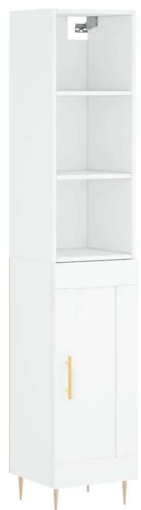 3190069 vidaXL Dulap înalt, alb, 34,5x34x180 cm, lemn prelucrat