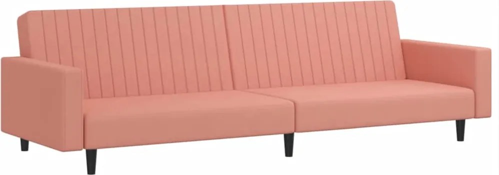 vidaXL Canapea extensibilă cu 2 locuri, roz, catifea