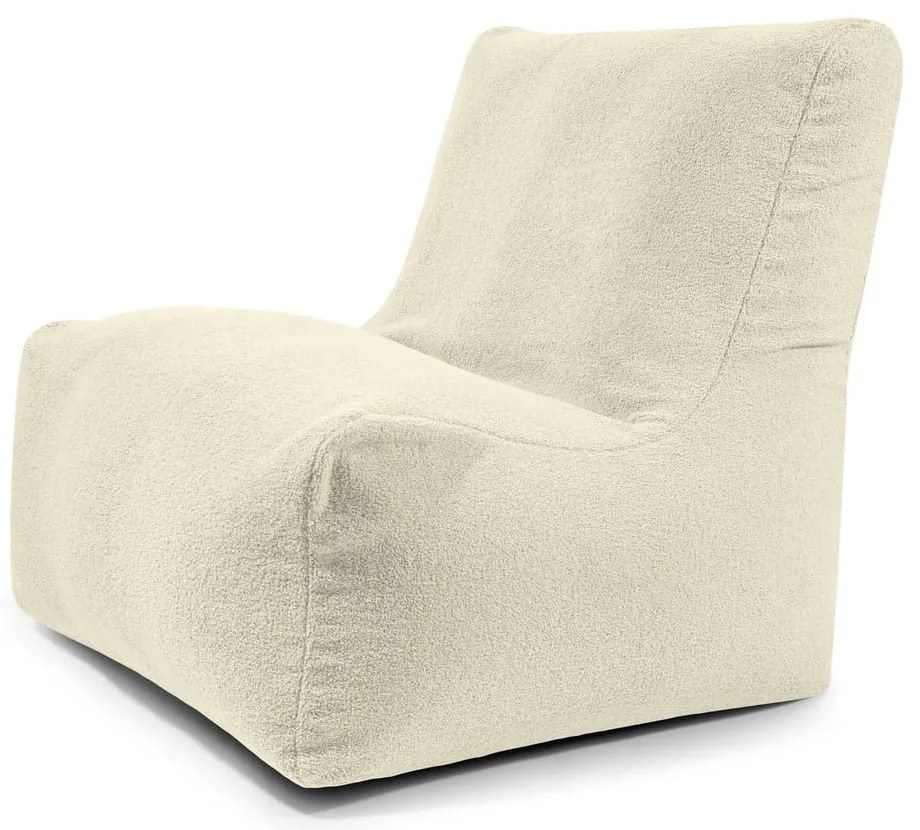 Fotoliu bean bag crem cu tapițerie din țesătură bouclé Seat 100 Lounge – SLOWDOWN