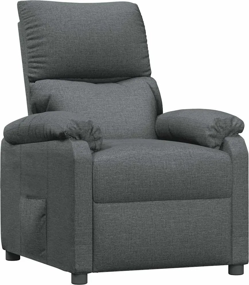 vidaXL Fotoliu rabatabil, gri închis, material textil