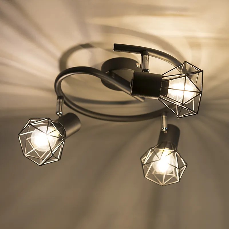 Spot orientabil și înclinabil negru inteligent cu 3 p45 wifi - Mosh