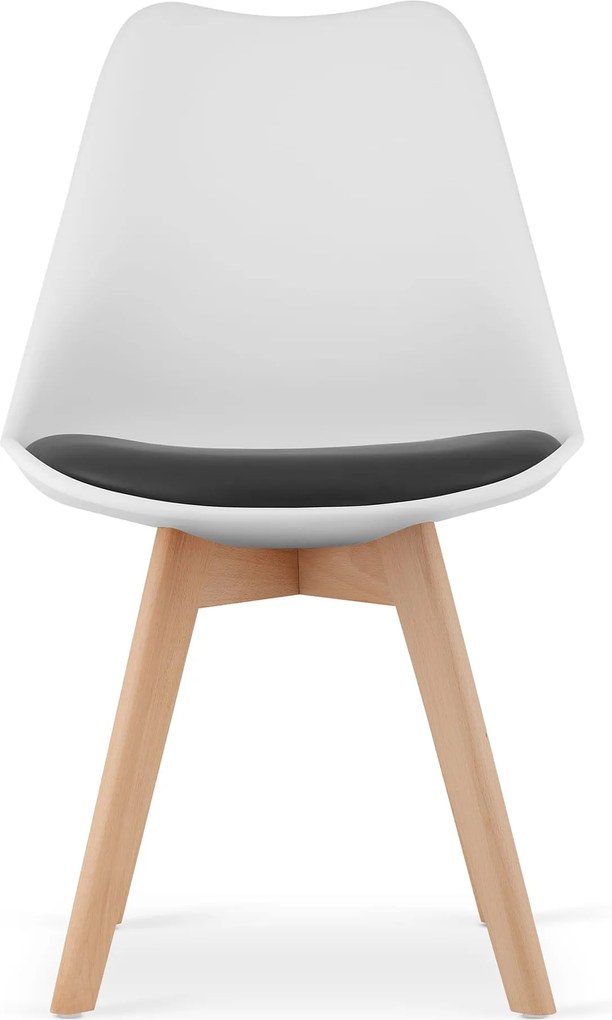 OFERTA Scaun alb-negru BALI MARK cu picioare din fag II. calitate