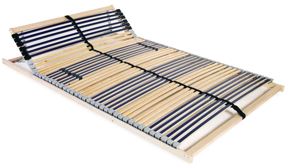 vidaXL Bază de pat cu șipci, 42 șipci, 7 zone, 140 x 200 cm