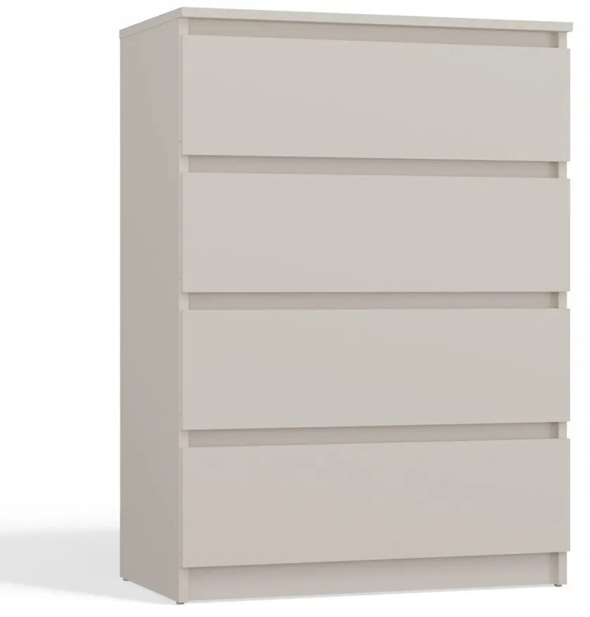 LAC508 - Comoda crem 70 cm, cu 4 sertare, pentru dormitor, living, dining - Colectia LaCrem