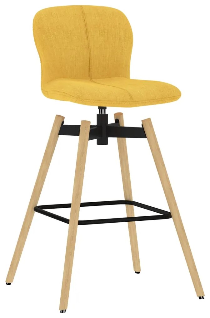 289479 vidaXL Scaune de bar pivotante, 2 buc., galben, material textil