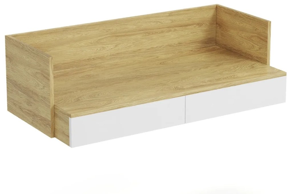 Birou modular Mobius S2 natur/alb – H38