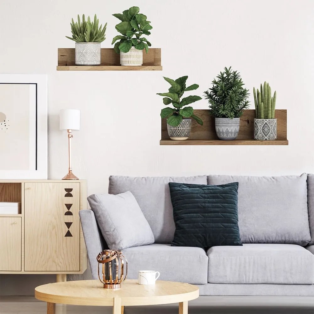 Autocolant de perete 60x35 cm 3D effect Green Plants – Ambiance