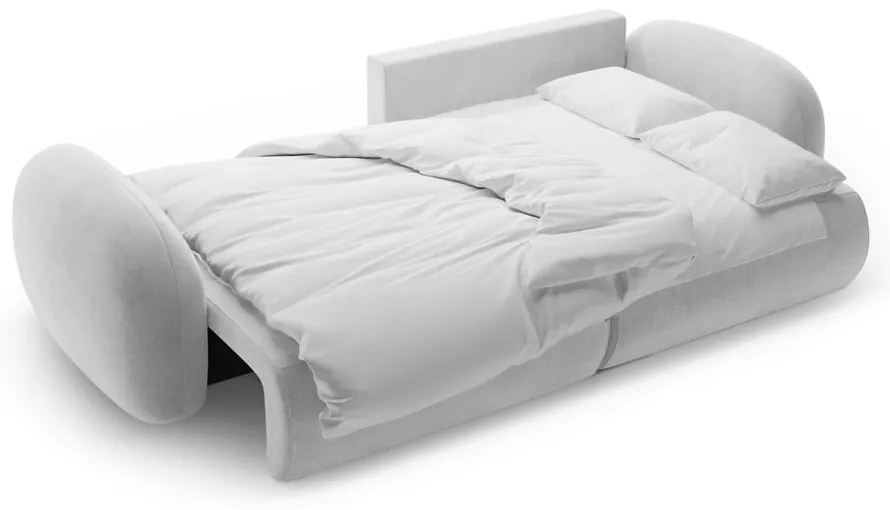 Colțar gri deschis extensibil/cu spațiu de depozitare cu tapițerie din catifea Tonale – Cosmopolitan Design