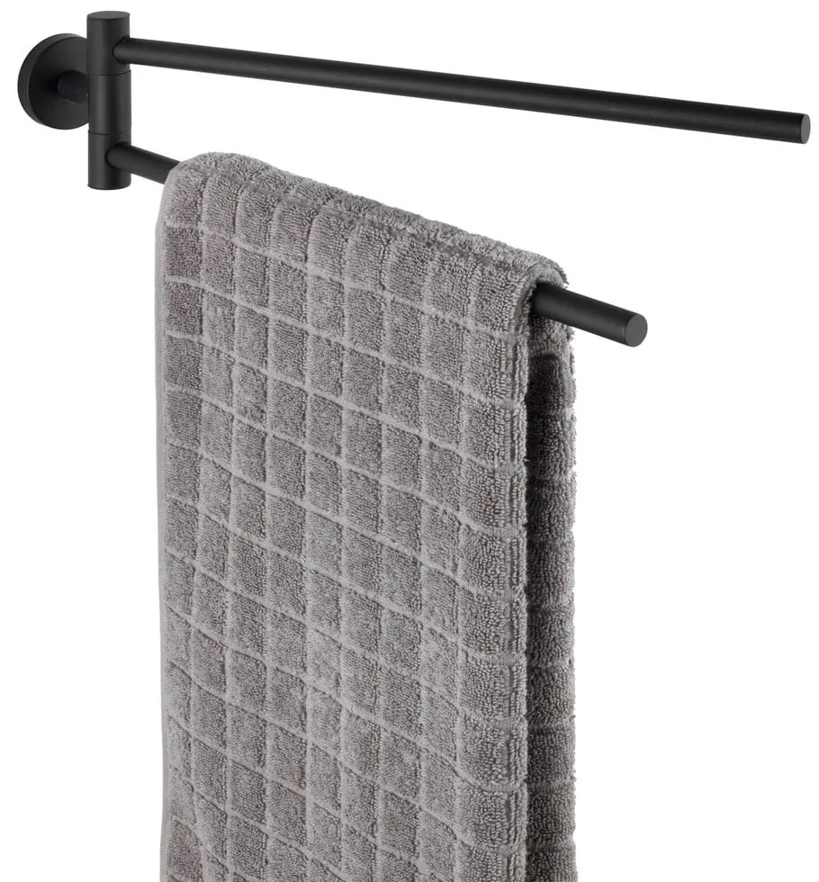 Suport pentru prosoape negru mat de montat pe perete din oțel inoxidabil Bosio – Wenko