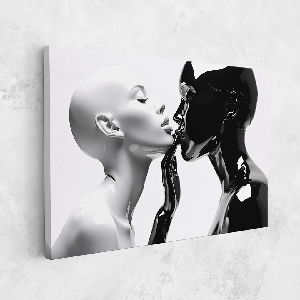 Tablou Canvas, 40x60cm, Dormitor si Living, Moderne, Alb negru, Feminine Sculpture