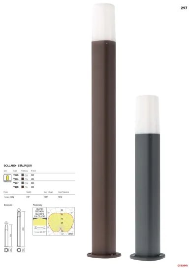 Redo 9078 - Lampă exterior CRAYON 1xE27/42W/230V IP44