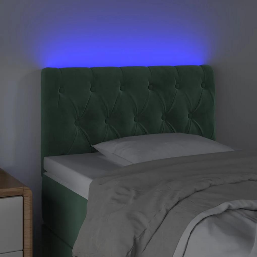 Tablie de pat cu LED, verde inchis, 80x7x78 88 cm, catifea 1, Verde inchis, 80 x 7 x 78 88 cm