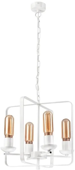 Lustră pe lanț CEDRIC II 4xE27/60W/230V albă
