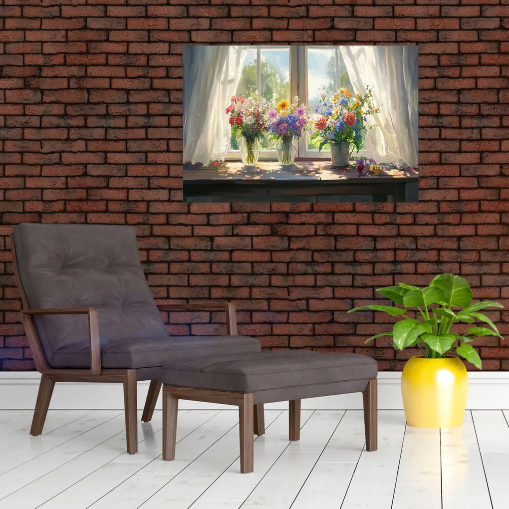 Tablou - Buchet la fereastră (90x60 cm)