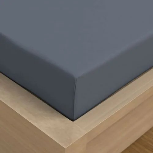 Kvalitex Satin foaie cu elastic gri închis, 120 x 200 cm