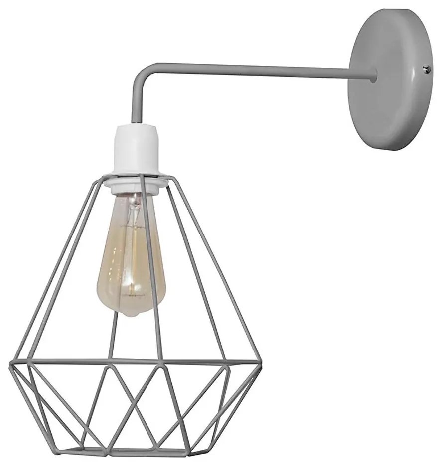 Aplica perete KARO 1xE27/15W/230V gri