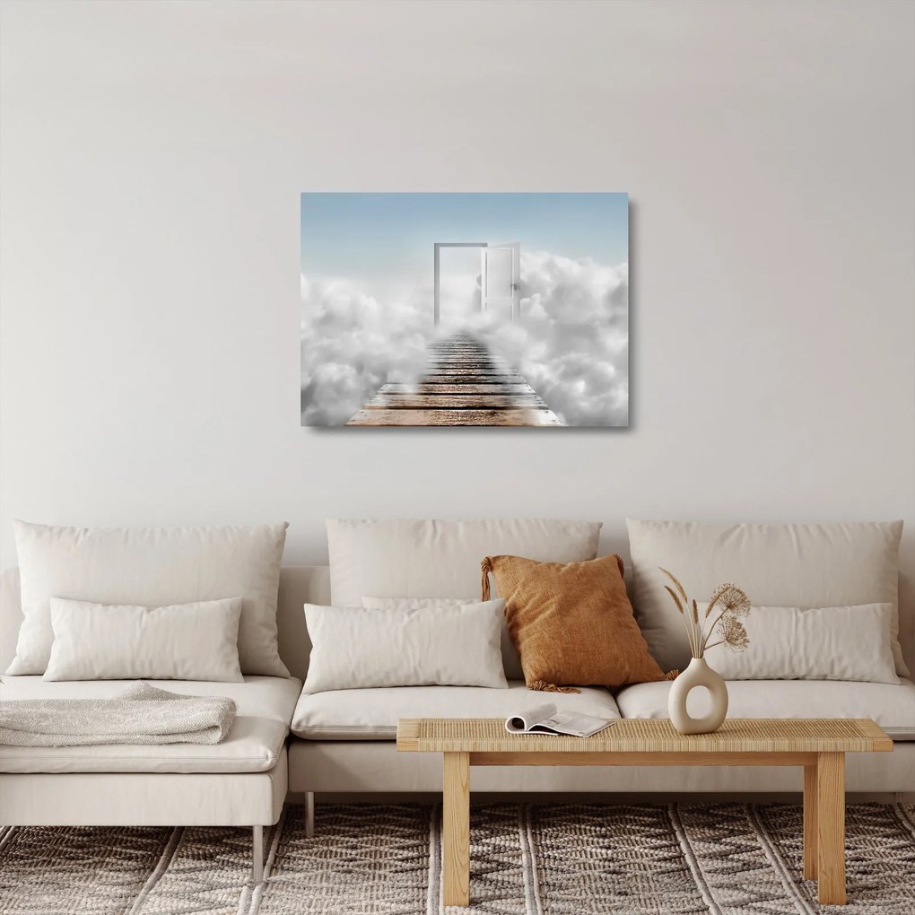 Tablou pe sticlă - Ușa spre cer (70x50 cm)