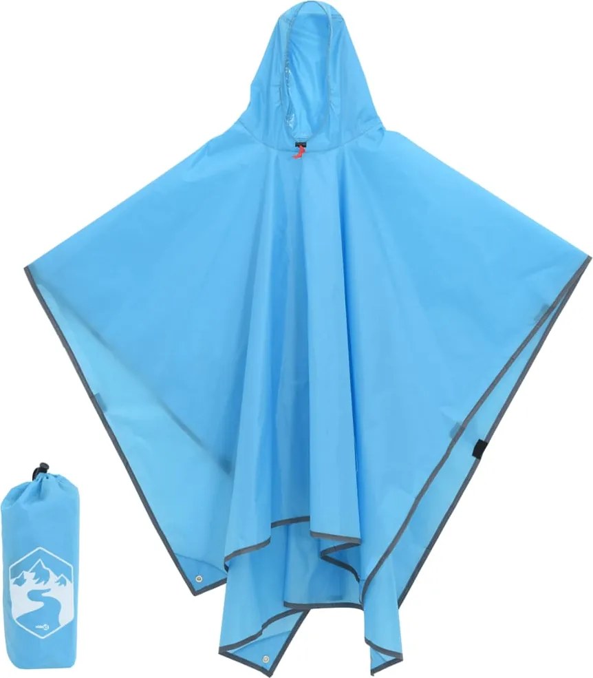 vidaXL Poncho de ploaie cu glugă, design 2 în 1, albastru, 223x145 cm