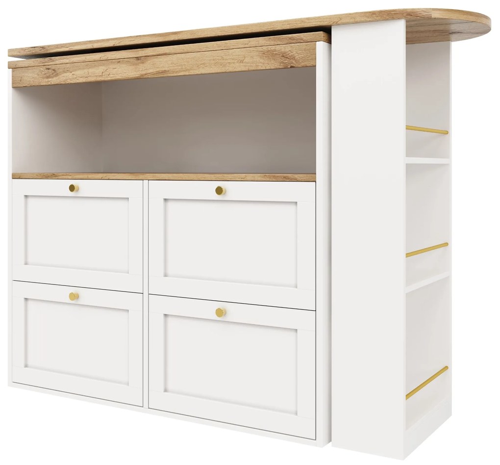 Masă de bar rotativă la 360°, Alb | Aosom Romania