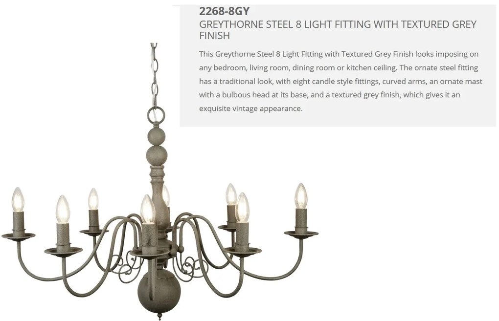 Lustra stil rustic Greythorne 8L 2268-8GY SRT