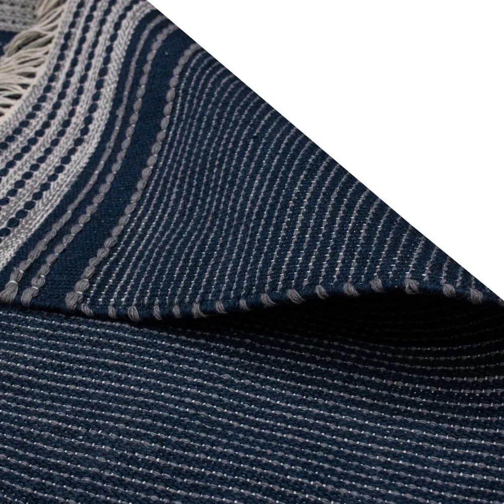 Covor reversibil pentru exterior din plastic reciclat Green Decore Civil, 120 x 180 cm, albastru-închis