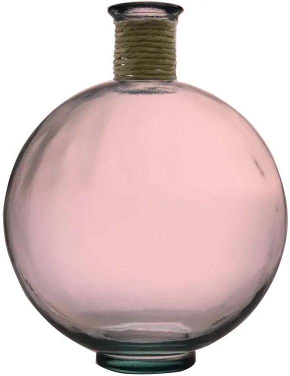 Vază decorativă Beatris, 44x34x34 cm, sticla, roz